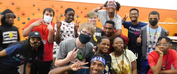 Group of diverse teens