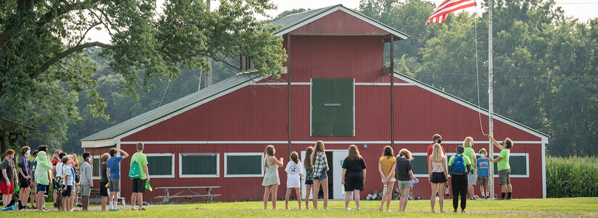 End of the day flag lowering ceremony
